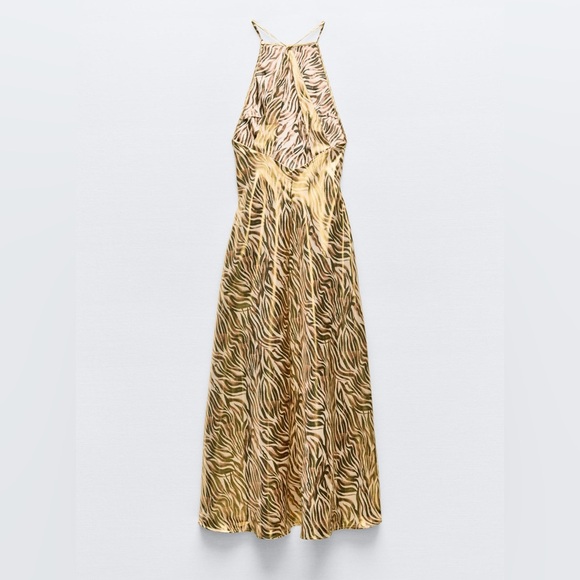 ZARA  FOIL ANIMAL PRINT DRESS - Picture 11 of 13